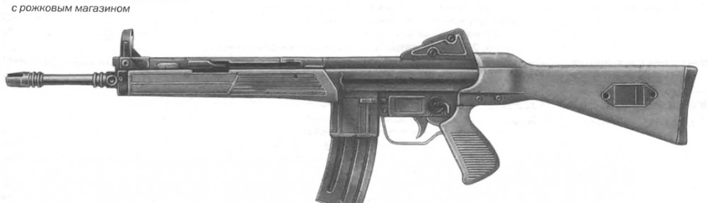 Автоматическая винтовка CETME L с рожковым магазином