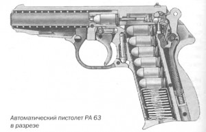 Автоматический пистолет PA 63 в разрезе