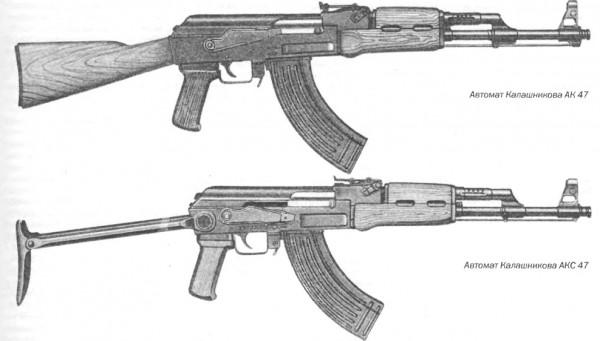 Автомат системы Калашникова АК 47 и его версии АКМ и АКМС, калибр 7,62 мм